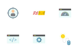 SEO & Development Flat Icons
