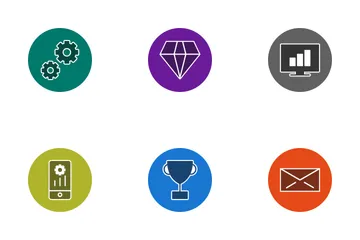 Seo Glyph Circle Icon Pack