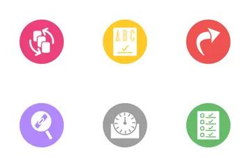 SEO Glyph Circle Icon Pack