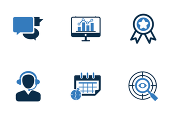 SEO & Internet Marketing (Blue Series) Icon Pack