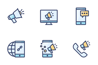 Filled Outline SEO & Marketing Icon Pack
