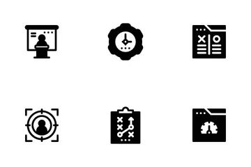 SEO Marketing Glyph Icon Pack