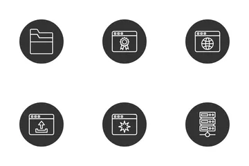 SEO und Web Circle Inverted Symbolpack