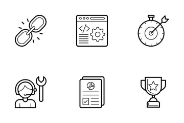 SEO und Web-Linien-Vektor-Icons Symbolpack