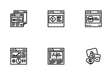 Seo Web Tecnología Negocios Digital Paquete de Iconos