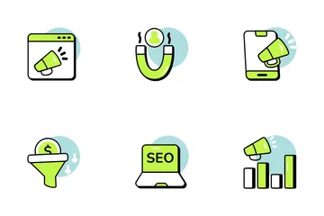 SEO y publicidad Paquete de Iconos