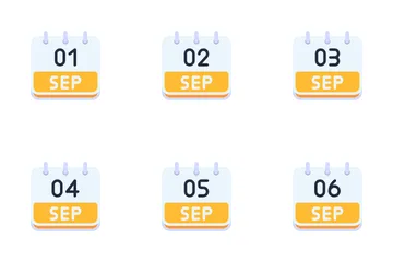 September Calendar Icon Pack