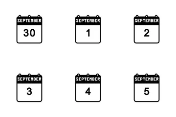 September Calendar Icon Pack