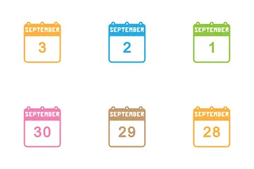 September Calendar Icon Pack