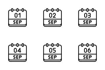 September Calendar Icon Pack