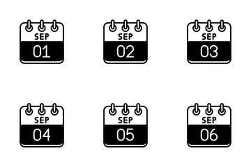 September Calendar Icon Pack