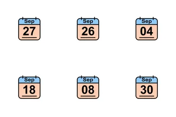 September-Kalender 2017 2 - Zeilen gefüllt Symbolpack