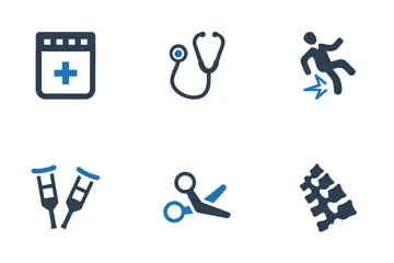 Medicina e assistenza sanitaria - Serie blu (set 2) Icon Pack