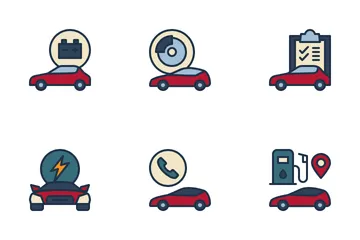 Servicio de auto Paquete de Iconos