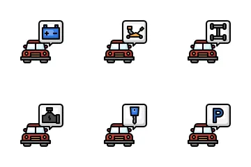 Servicio de auto Paquete de Iconos