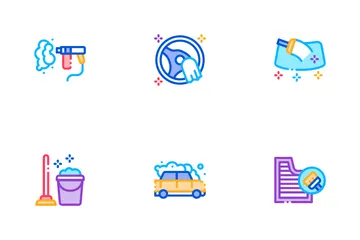Servicio de lavado de autos Paquete de Iconos
