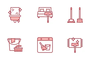 Servicio de limpieza Paquete de Iconos