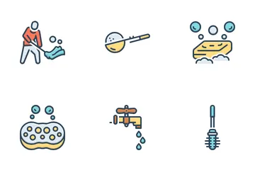 Servicio de limpieza Paquete de Iconos