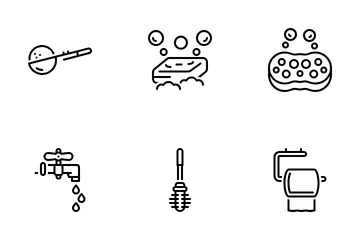 Servicio de limpieza Paquete de Iconos