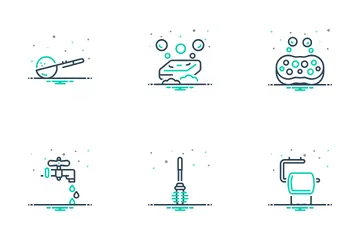 Servicio de limpieza Paquete de Iconos