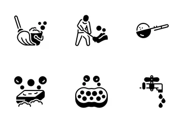 Servicio de limpieza Paquete de Iconos