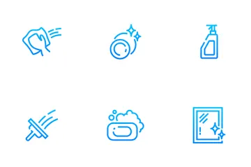 Servicio de limpieza Paquete de Iconos