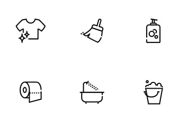Servicio de limpieza Paquete de Iconos