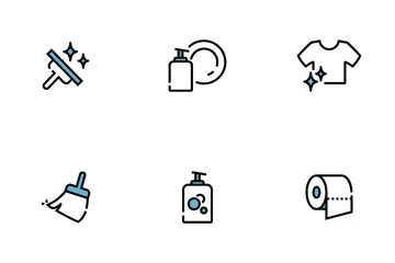 Servicio de limpieza Paquete de Iconos