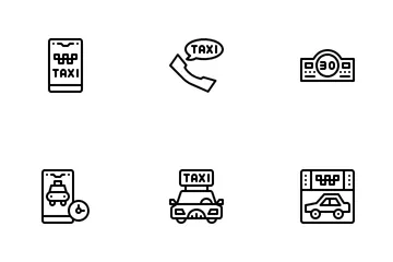 Servicio de taxi Paquete de Iconos