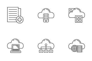 Servicio de almacenamiento en la nube Paquete de Iconos