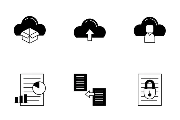 Servicio de almacenamiento en la nube Paquete de Iconos