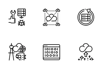 Servicio de almacenamiento en la nube Paquete de Iconos