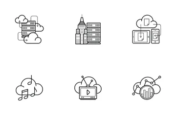 Servicio de almacenamiento en la nube Paquete de Iconos