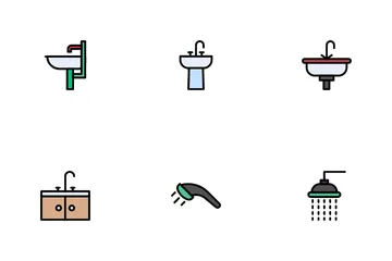 Servicio De Plomería Y Baño Paquete de Iconos