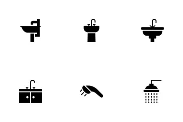 Servicio De Plomería Y Baño Paquete de Iconos