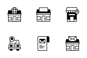 Servicio Postal Paquete de Iconos