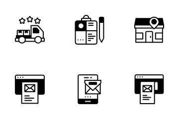 Servicio Postal Paquete de Iconos