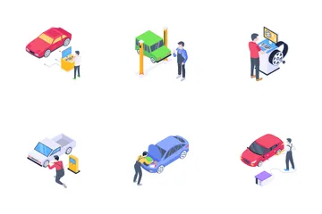 Servicios de reparación de automóviles Paquete de Iconos