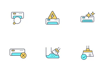 Servicios de climatización Paquete de Iconos