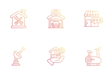 Servicios inmobiliarios y de alquiler Icon Pack