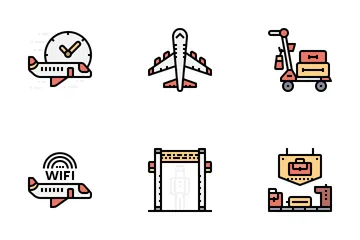 Serviço aeroportuário Pacote de Ícones