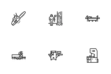 Serviço de corte de serraria Pacote de Ícones