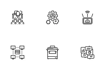 Serviço de Coworking Pacote de Ícones