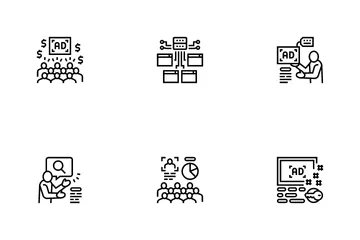 Serviço de publicidade programática Pacote de Ícones