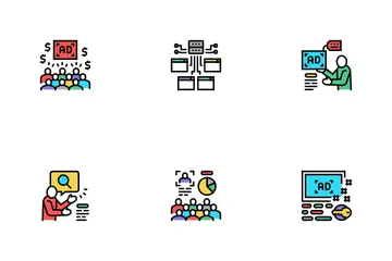 Serviço de publicidade programática Pacote de Ícones