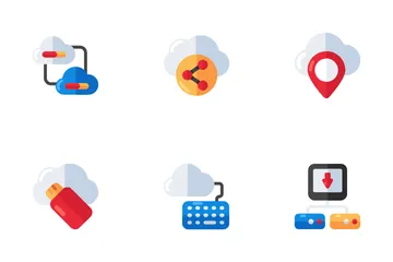 Servidor en la nube y base de datos Paquete de Iconos