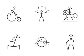  Set Of Circus Thinline Icons Icon Pack