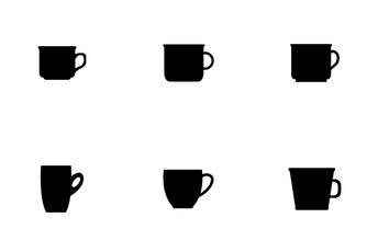 Set Of Coffee Cups Icon Pack