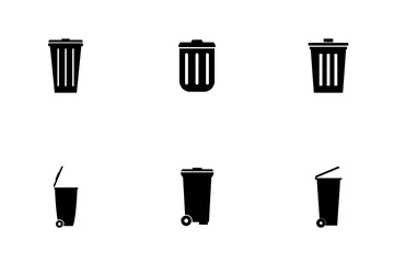 Set Of Trash Bin Icon Pack