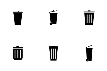 Set Of Trash Can Icon Pack